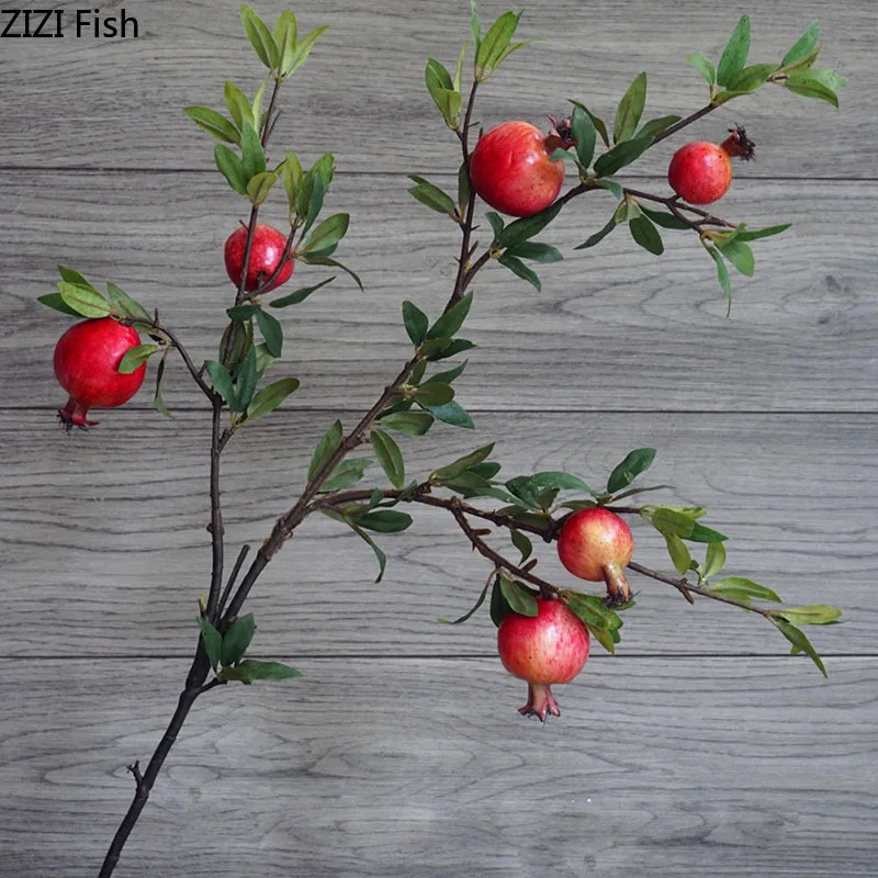 Искусственное украшение для сада 95 см цветы фрукты гранаты искусственные ветки