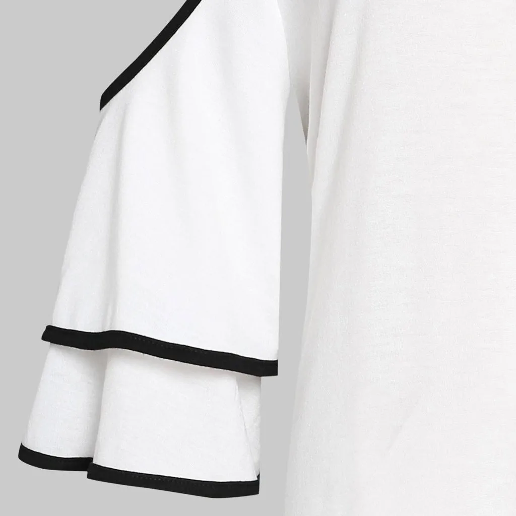 Женская блузка с открытыми плечами белая в уличном стиле топ одежда больших