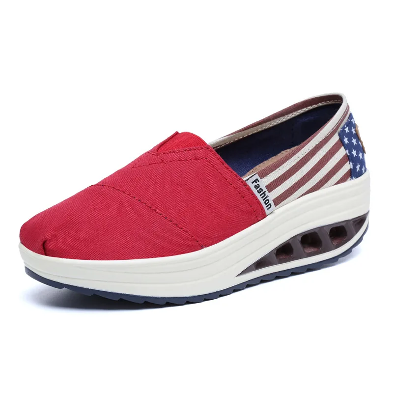 

Women's canvas shoes fashionable soft light rocking shoes