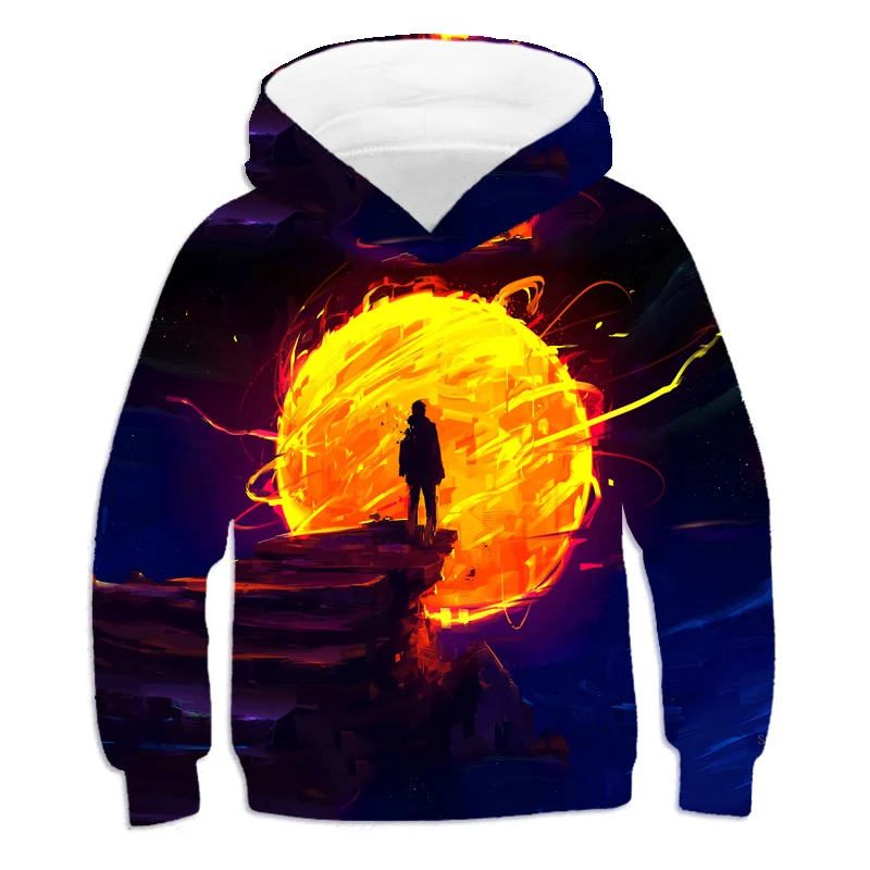 

New 4 To 19 Yrs Fashion Hoodie Thin Classic Cosplay 3D Print Hoody Pullover boys Hoodie girls clothes Fall Hoody Boys Clothes