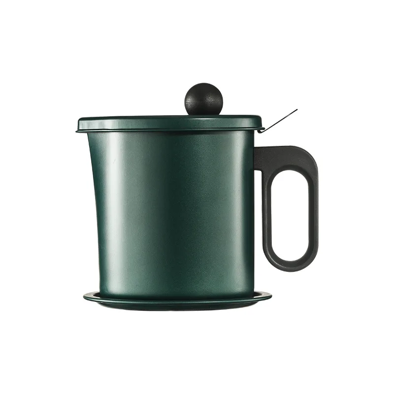 

304Stainless steel filter screen oil dispenser Household kitchen with cover strain leakproof oil pot oil strainer oil storage