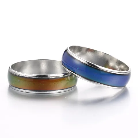Классические кольца, меняющие цвет, кольцо для чувства/эмоции, температуры, ширина 6 мм, умное украшение MR007