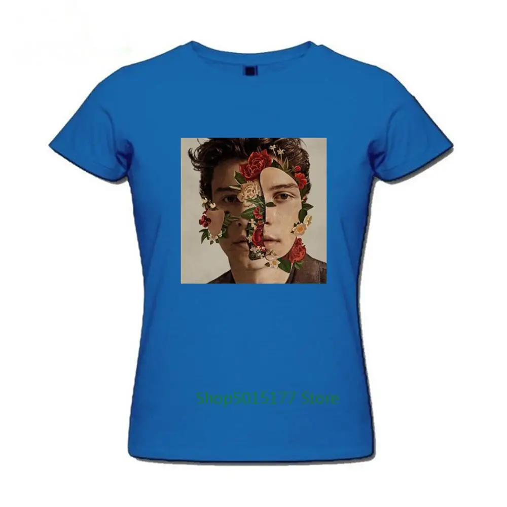 2019 Шон Мендес Забавные футболки Для женщин с крупным планом держащей букет на