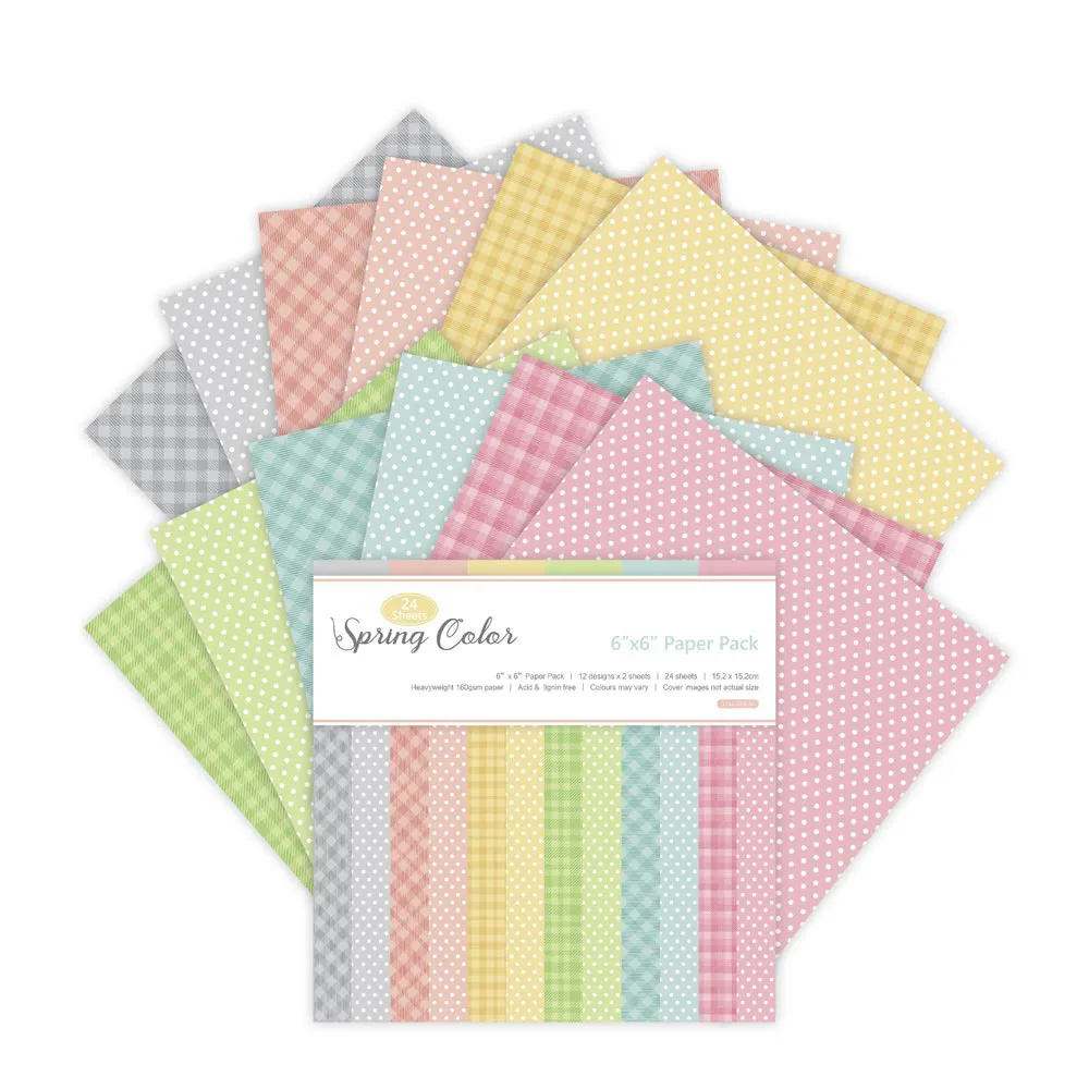 

Printed Spring Colors Pattern Creative Paper 6Inch Single-side Art DIY Handmade Craft Photo Album Background Paper
