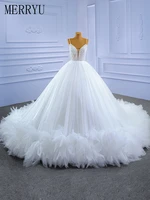 real photos ruffle sparkly crystal wedding dress sexy v neck spaghetti strap bridal gowns lace up tulle wedding dress