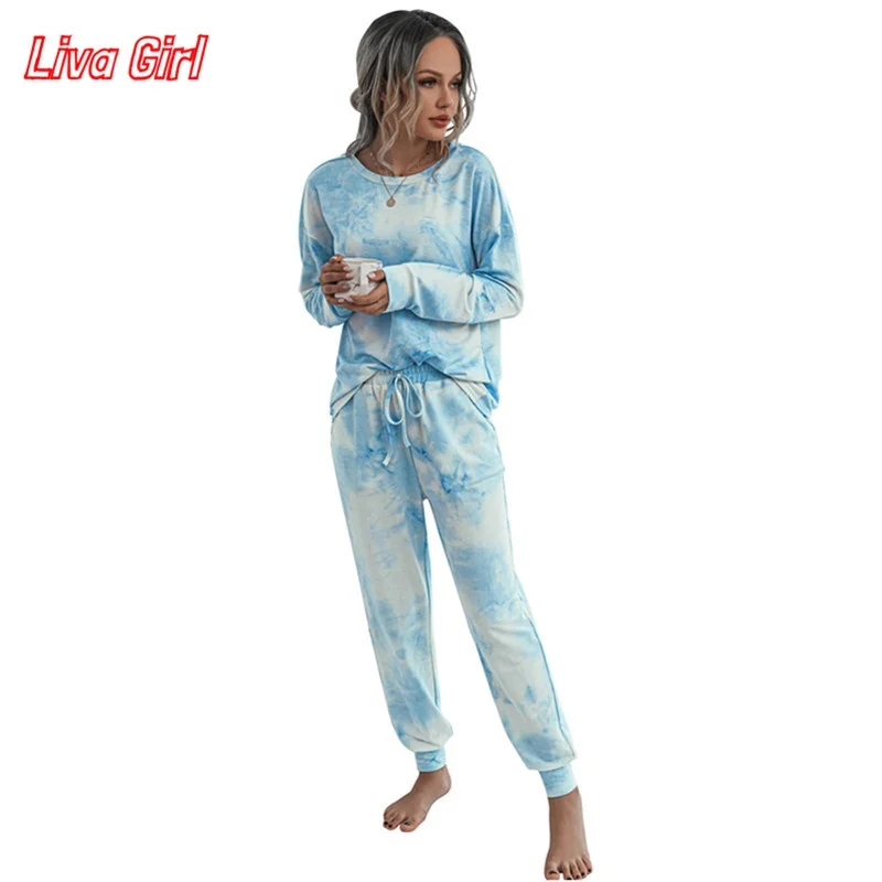 Базовая футболка с принтом в виде галстука-красителя длинный комплект из двух