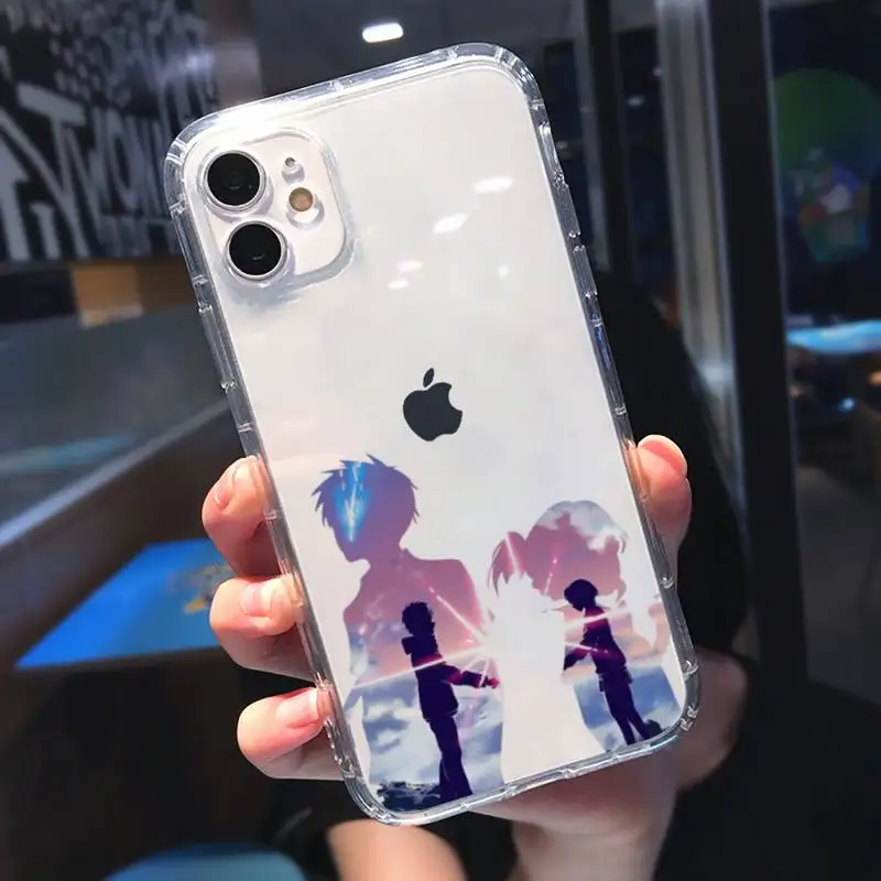 

Anime your name Phone Case Transparent soft For iphone 5 5s 5c se 6 6s 7 8 11 12 plus mini x xs xr pro max
