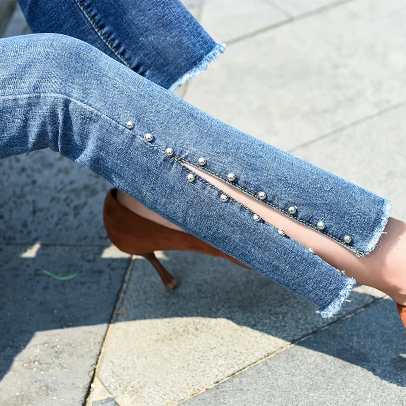 

LQXLSA Split With Slits Denim Womens Jeans Slit Jean A Female Flared Women's Pants Flare Pantalon Evase Femme Pants Bell Bottom