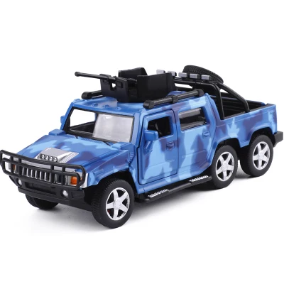 Горячая 1:32 шестиколесная Hummer сплава Полиция внедорожных игрушечные машины Звук Свет задерживаете игрушечный танк автомобилей для детей Подарки - Цвет: 10