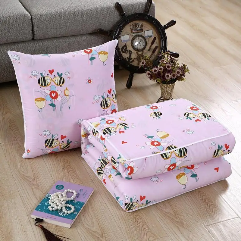 J Подушка одеяло 2 в 1 хлопок теплый мультфильм Единорог складное лоскутное с