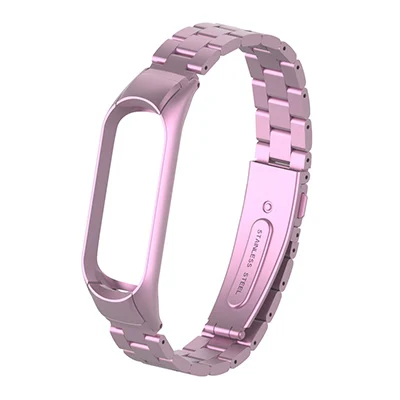 Pink Металлический браслет из нержавеющей стали для Xiaomi Mi 4 3 сменный ремешок без винтов для Xiaomi Mi 4 ремешка - Цвет: Pink