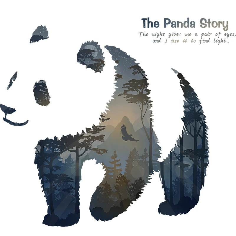 Творческий 3D наклейки на стену для Гостиная Спальня украшение с милой пандой арт