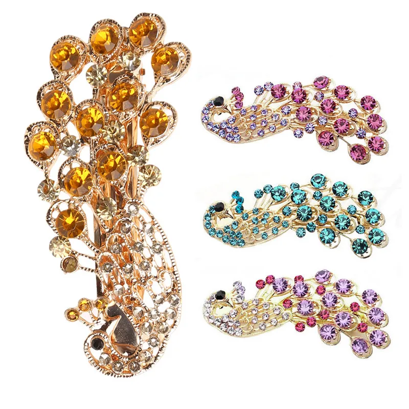 Заколка для волос с павлиньими стразами в стиле ретро заколка волос|hair clip|retro hair