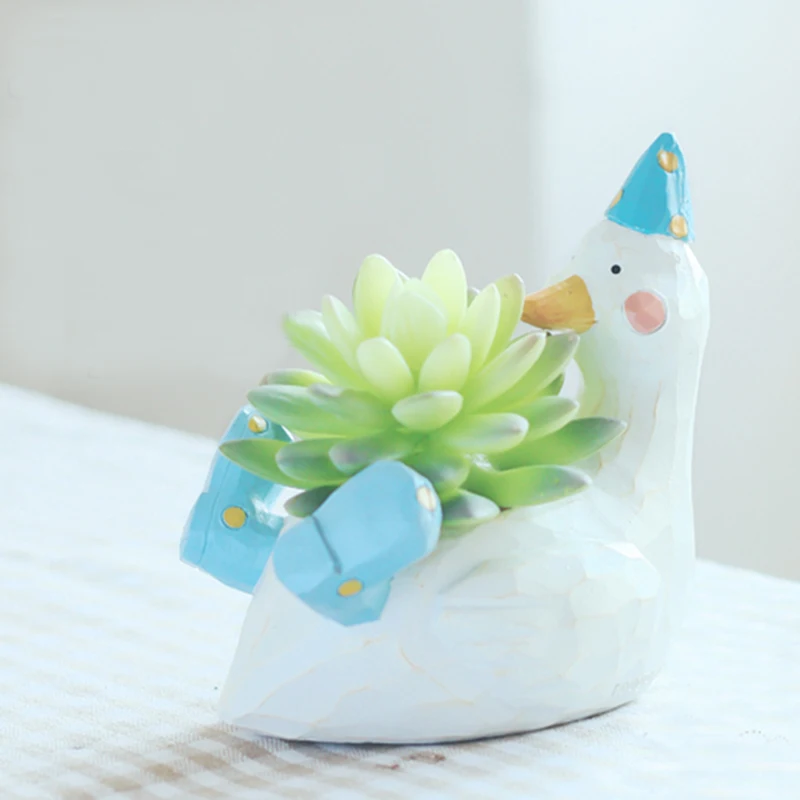 Натуральная смола ваза для цветов милый животный дизайн растения Ландшафтный
