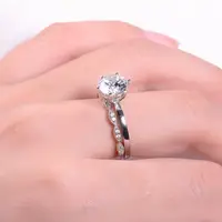Moissanite Art Deco Stacking Ring Set 2