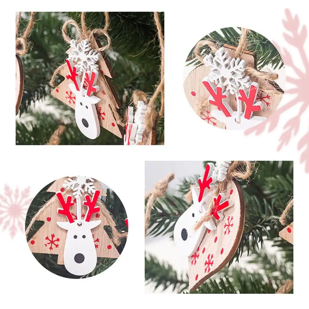 Christmas Wooden Moose Head Pendants Ornaments Hanging Tips Great For Tree Decoration | Дом и сад
