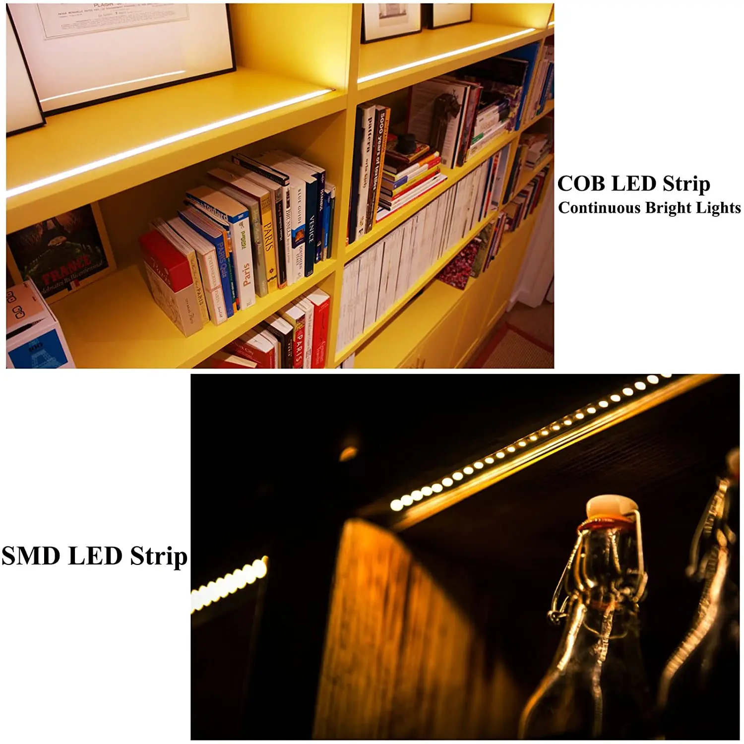 COB LED Strip Light 12V24V 10mm 480LEDs/M High Density Tape lamp Ribbon 3000K 4000K Flexible Linear Dimmable under cabinet light | Лампы и