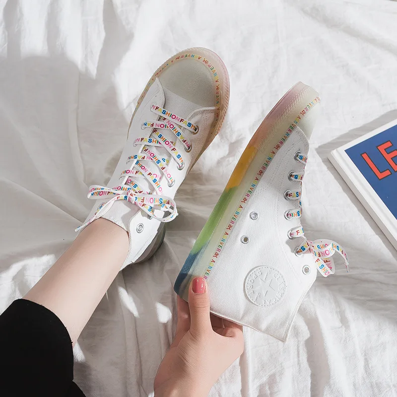 Радужные желеобразные холщовые туфли 8081|Женские кроссовки и кеды| |