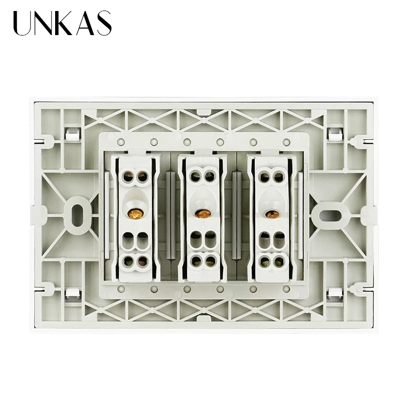 UNKAS стены Мощность разъем 3 Way в итальянском стиле/Чили электрическая розетка 118 мм