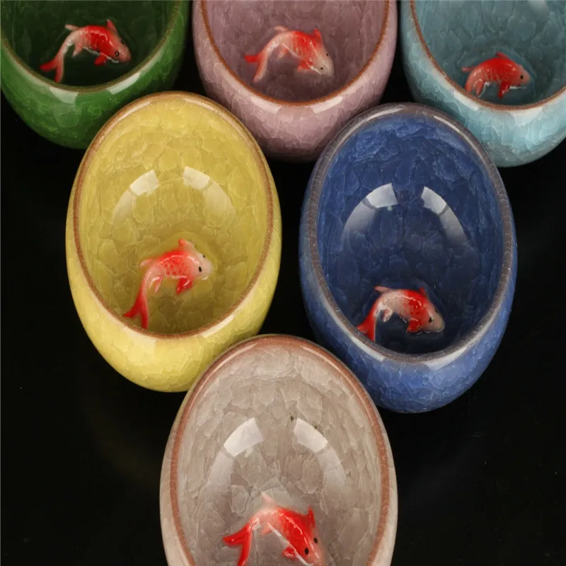 Китайский традиционный чайный набор с рыбой каждый год керамика чайная чашка 6
