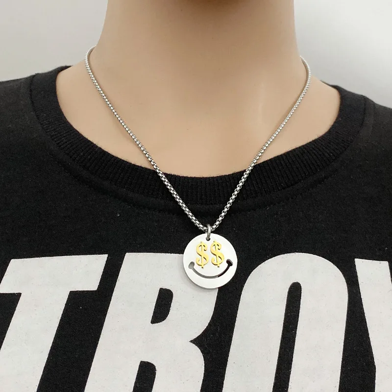 Модное ожерелье с символом из титановой стали в стиле панк-стрит для мужчин и