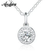 new 925 sterling silver necklace fashion zircon crystal silver necklace woman glamour jewelry gift