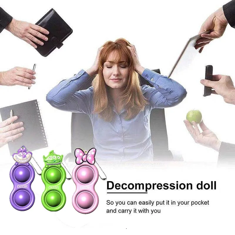 

Disney Mini Fidget Toy Keychain Push Bubble Sensory Stress Reliever Fidget Toys Keychain Accessories Fidget Toys Birthday Gift