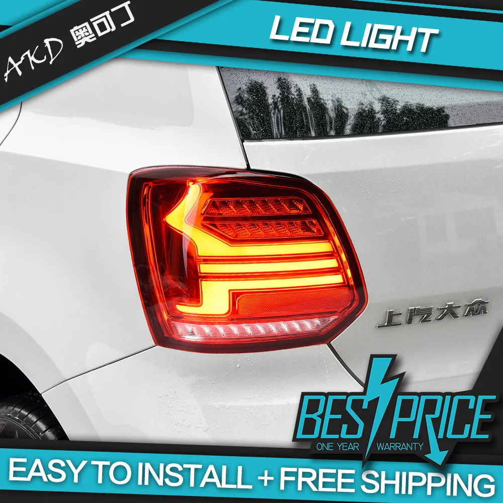 

АКД автомобильного тюнинга задних фонарей для VW POLO 2011-2018 задних сигнальных огней, светодиодный DRL Противотуманные фары противотуманные фар...