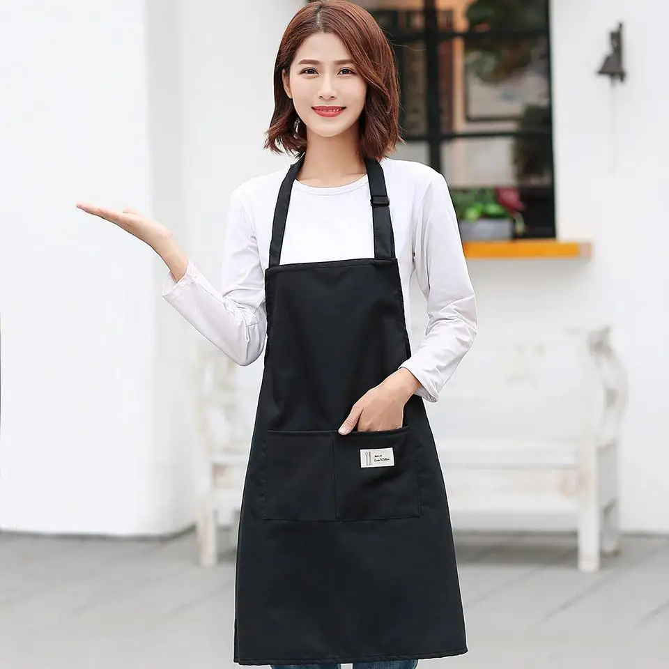 

30 Women Kitchen Apron For Cooking Baking Barista Apron Pink Waitressing Aprons Ladys Pinafore Thicken Restaurant Apron