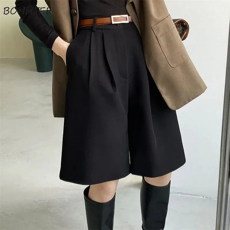 

Shorts Women High Waist Loose All Match Hipster Fashion Street Wear Ladies Wide Leg Trousers Bottom Cozy Preppy Daily S-4xl Ins