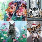 Картина по номерам в рамке GATYZTORY, собака, Лев для взрослых, подарок сделай сам, животное, картина по номерам, ручная роспись, домашнее настенное искусство