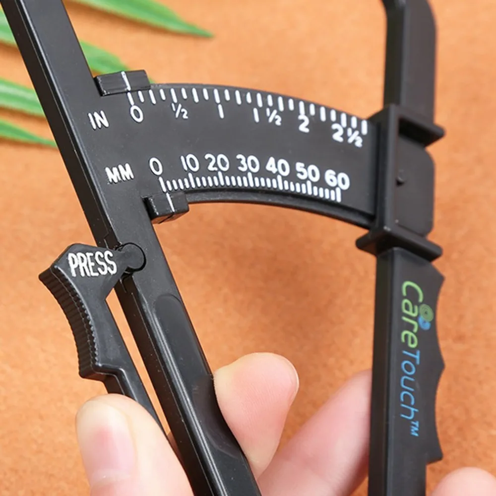 

Body Fat Caliper Mass Measuring Body Skinfold Measurement Health Care Tools Tape Tester Fitness Weight Loss Round Black New