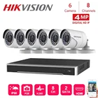 Система видеонаблюдения Hikvision, 8 каналов, Poe, Nvr, 6 Ip-камер 4 МП, сетевая безопасность, ночное видение, комплекты систем видеонаблюдения