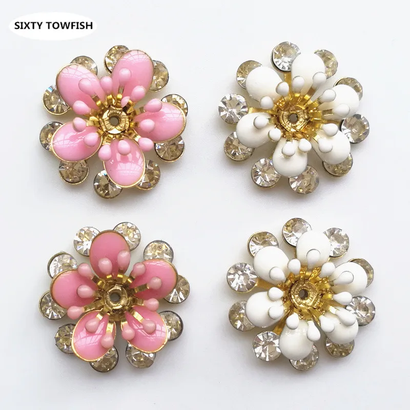 5 шт. 20 мм новые белые/розовые медные филигранные прозрачные горные хрустальные