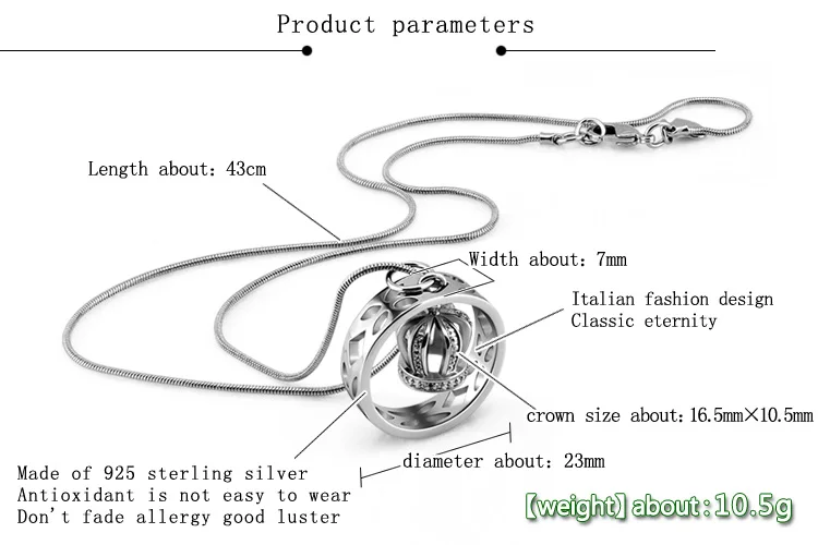 Очаровательное женское ожерелье из серебра 925 пробы. Модная подвеска в виде