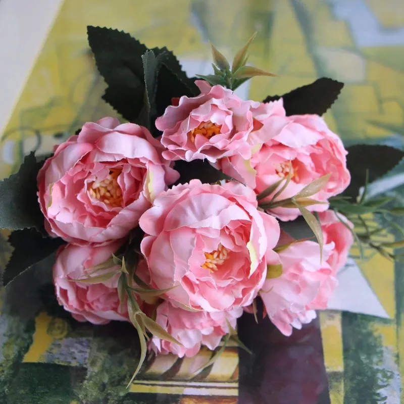 

1Pcs Artificial Peony Silk Flower Home Wedding Decoration DIY Craft Wreath Christmas Artificial Flower Decoration