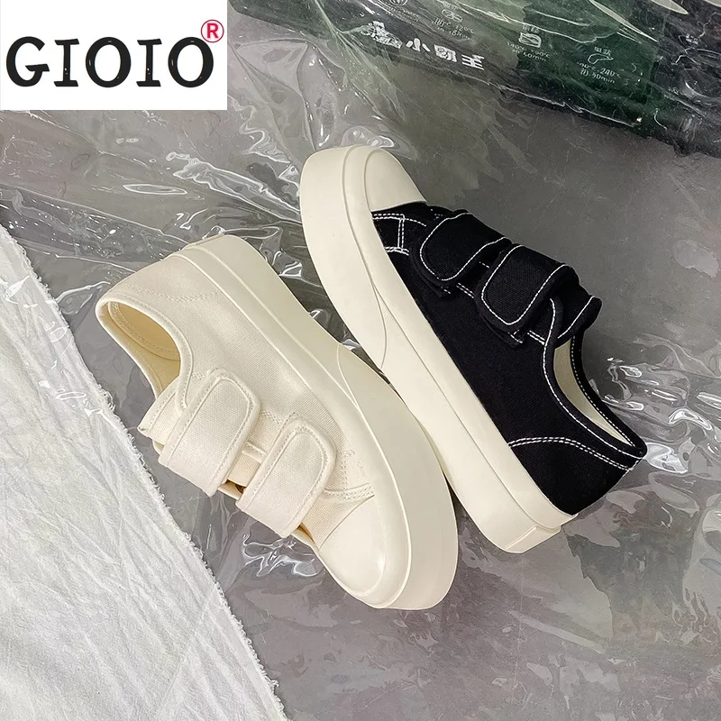 

Chunky Women Flats Fashion White Vulcanized Shoes Women Canvas Shoes Lolita Single Shoes Lazy Ugly Cute Shoes Zapatillas Mujer