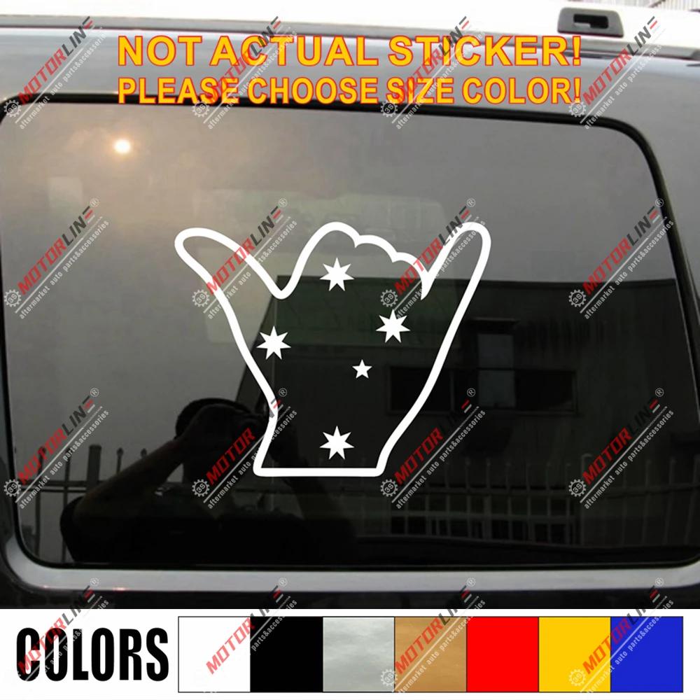 

Australian Southern Cross Crux Stars Shaka Hang Loose Decal Sticker Car Vinyl