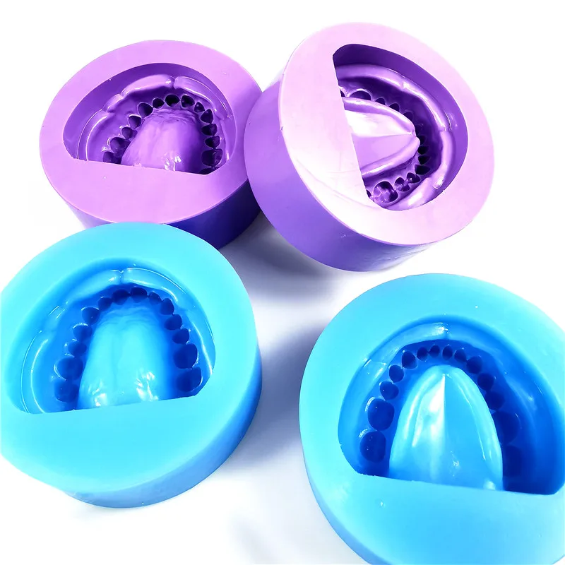 Dental material silicone rubber female mold full mouth model with dental impression film without dental impression