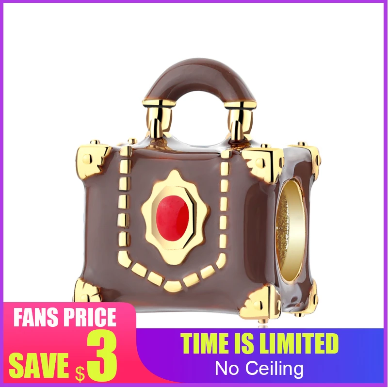 

100% 925 Sterling Silver Retro European Elegant Handbag Enamel Beads for Original JIUHAO Women Bracelet Bangles Fine Jewelry