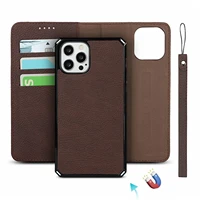 magnetic detachable leather case for apple iphone 12 pro max 11 xs xr x se 2020 7 8 plus card slot wallet mobile phone case bag