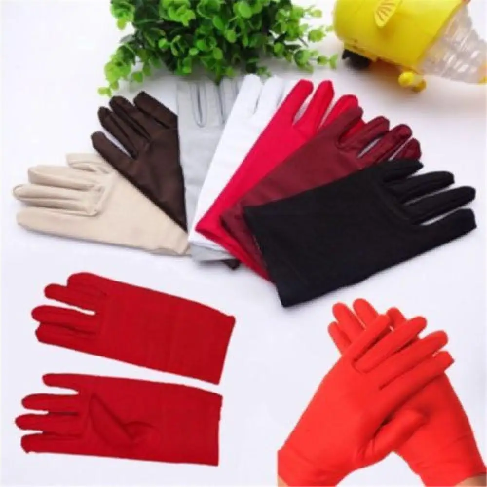 

Sexy Stretchy Elastic Short Finger Gloves Women Lady Bridal Gloves Drama Dance Show Evening Party Supplies Daily Wear