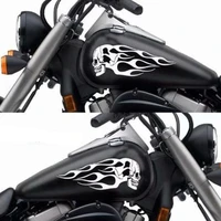 2pcs motorcycle general fuel tank flame sticker flame totem modification skull sticker personality flower sticker