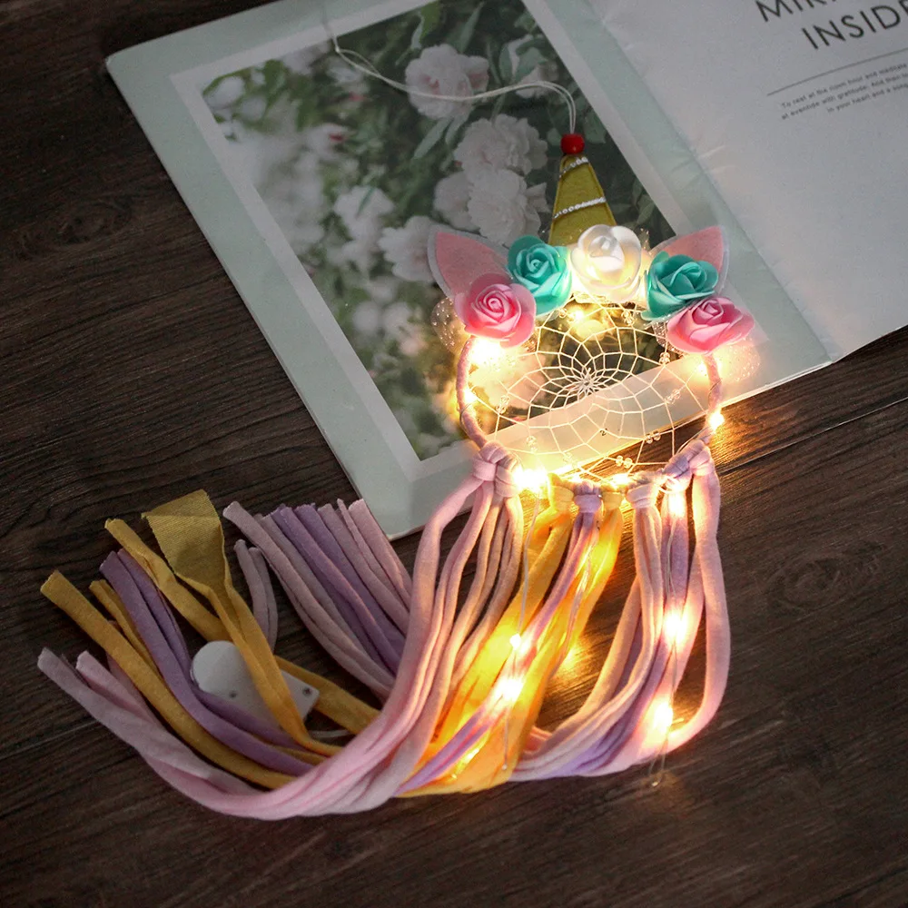 Новинка светодиодные красочные перья Ловцы снов скандинавские ветряные