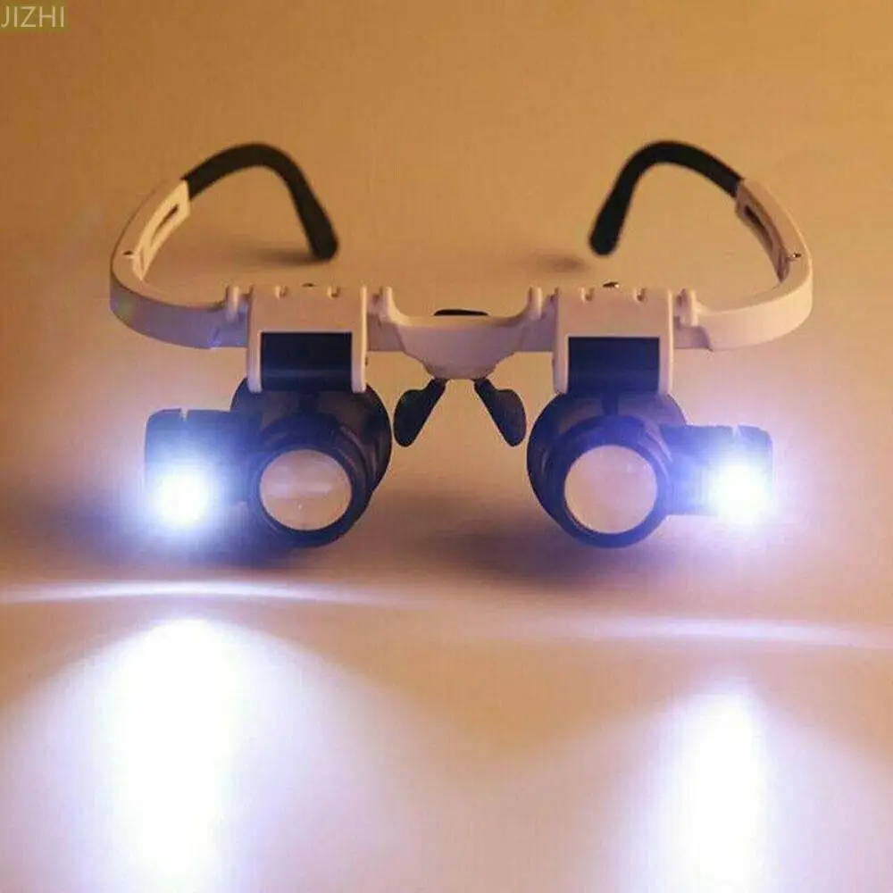 

High Brightness LED Lights 8X 15X 23X Adjustable Lens Jewelry Watch Repair Magnifier Head Eye Loupe