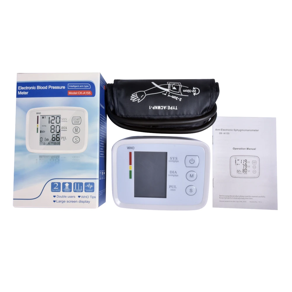 

Arm electronic sphygmomanometer blood pressure monitor heart rate meter automatic type home ekg monitor health care products