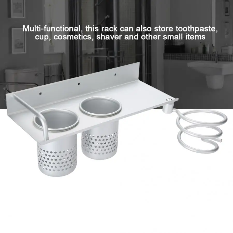 

Professional Accessories Hairdresser 1Pc Home Bathroom Wall Mounted Hair Dryer Holder Organizer Stand Storage Hanging Rack