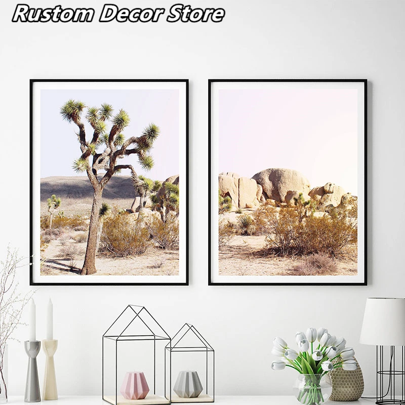 

Modern Canvas Wall Art Desert Prints Joshua Tree Print Printable California Desert Decor California Cactus Painting Decoration