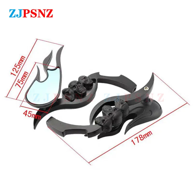 Мотоциклетное зеркало заднего вида с черепом 8 мм 10 | Автомобили и мотоциклы