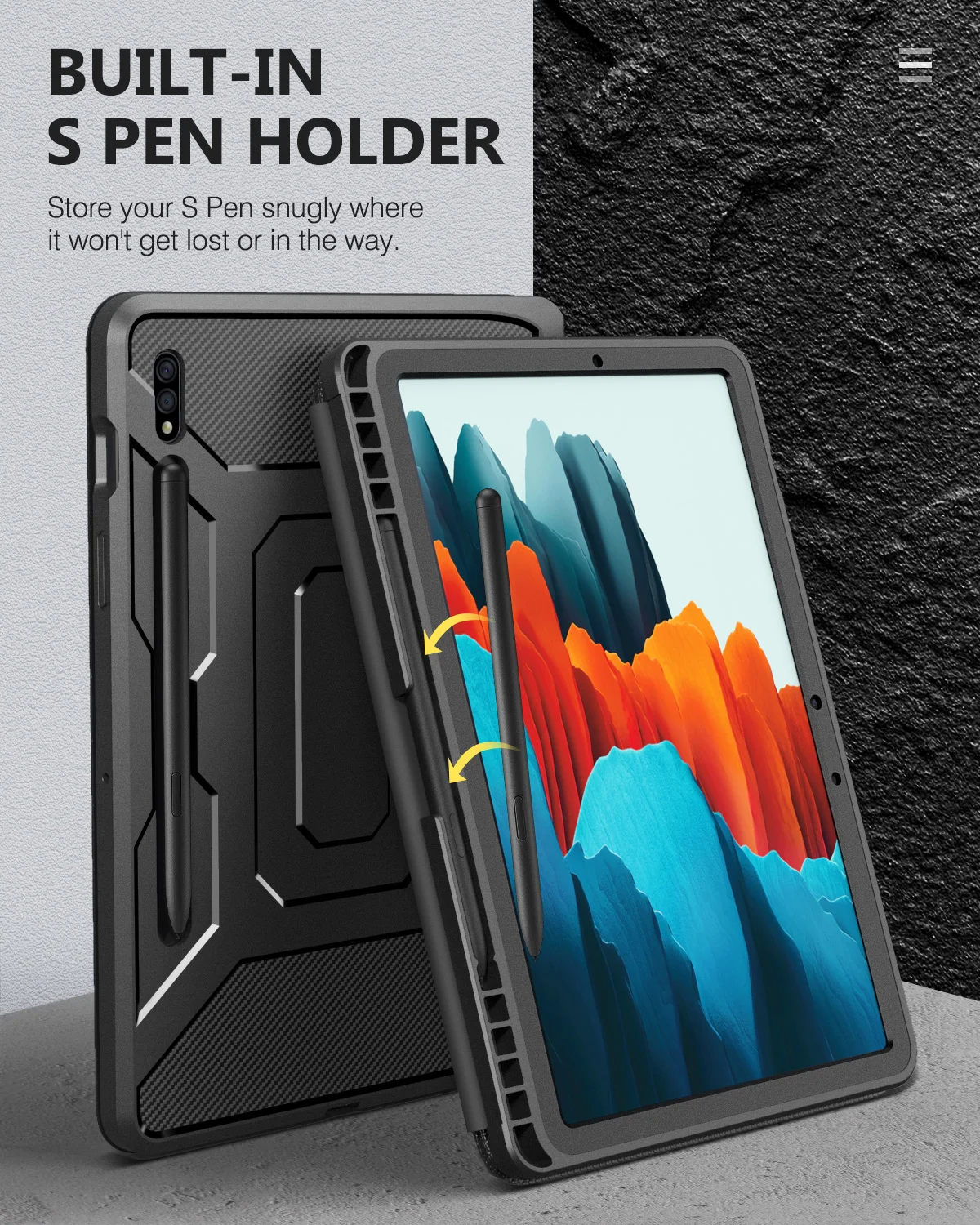 case for samsung galaxy tab s7 11 2020 sm t870sm t875built in screen protectorfull body shockproof case shell trifold stand free global shipping